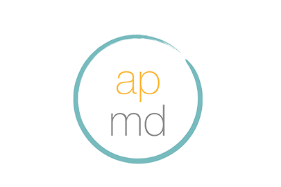 APMD logo with initials in the center of a circle